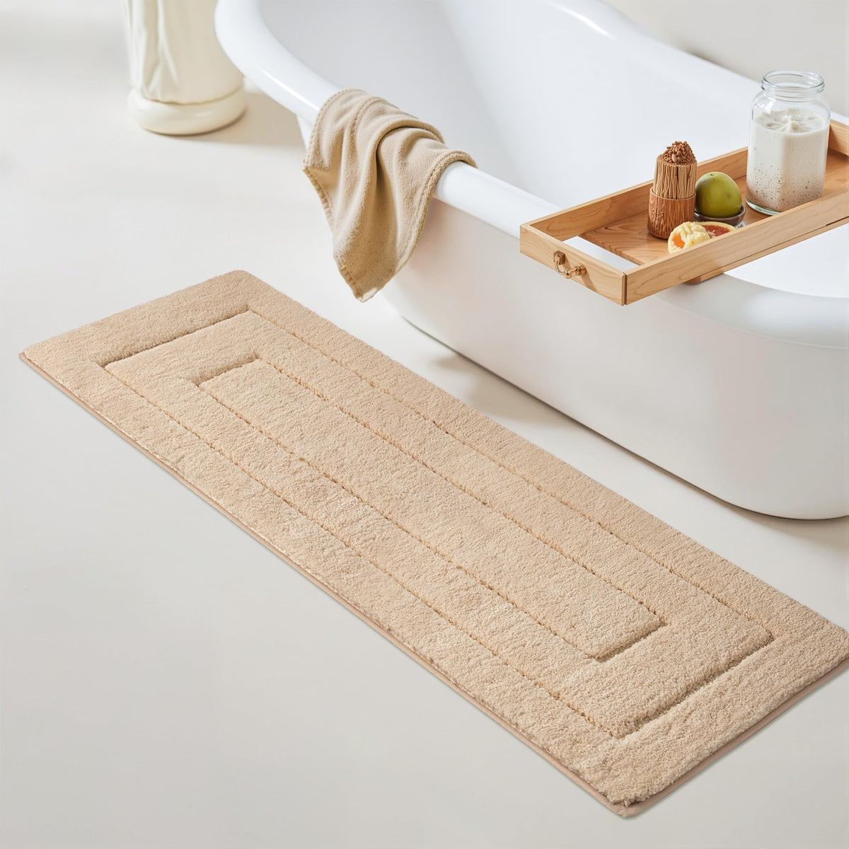 GRANNY SAYS Gray Bathroom Rug 20" x 30", Non-Slip Microfiber Bath Mat