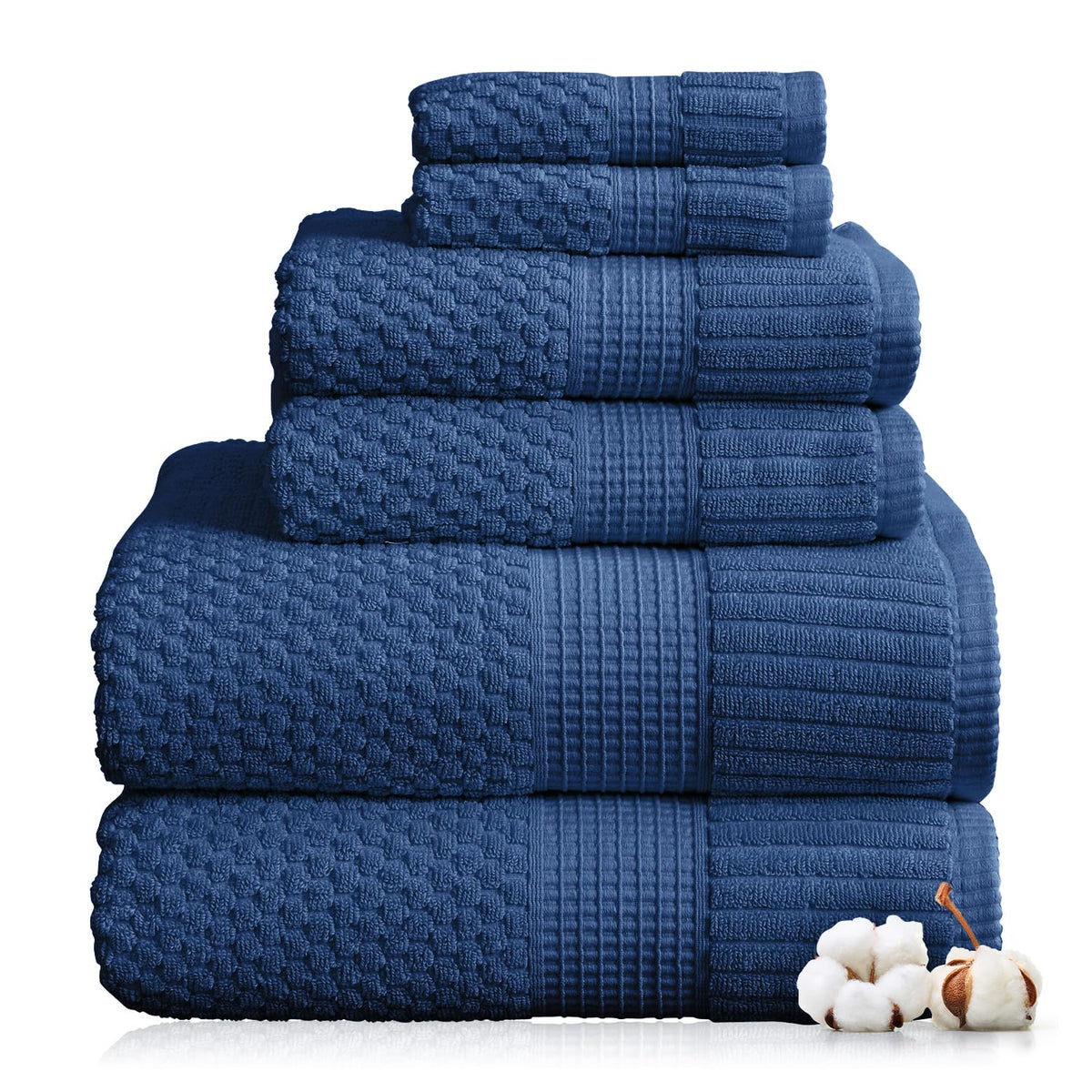 NY Loft 100% Cotton 6-Piece Bath Towel Set | Pink | Oeko-TEX | Quick-Dry