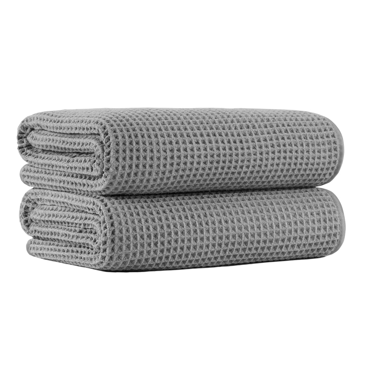 MICROFI New Microfiber Waffle Bath Towels, 2 Pieces, Oversized, Soft, Absorbent, Fast Drying, Lint Free 430 GSM (30''x60''/76cm x 152cm)
