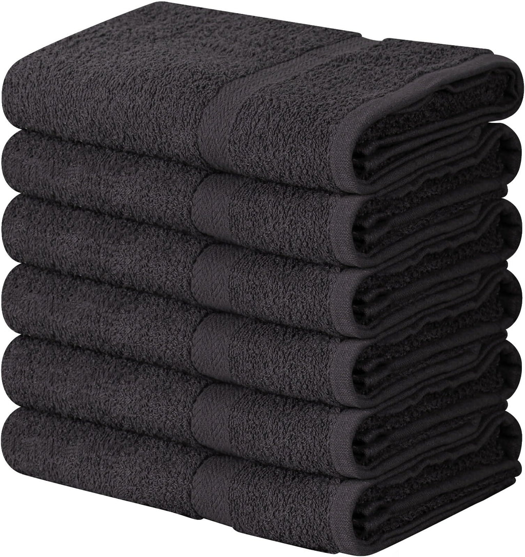 Towel and Linen Mart 100% Cotton Grey 6 Pack Medium Bath Towel Set, Quick Dry, Super Absorbent, Light Weight, Soft Feel, Premium Towels for Hotel, Spa and Bathroom (24 X 48 6 Pack, Grey)