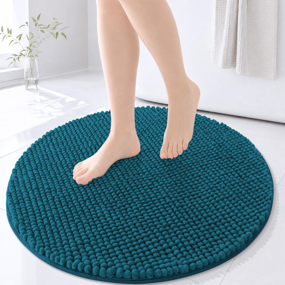 Arotive Chenille Bathroom Rugs 30x20, Soft Absorbent Bath Mat, Grey