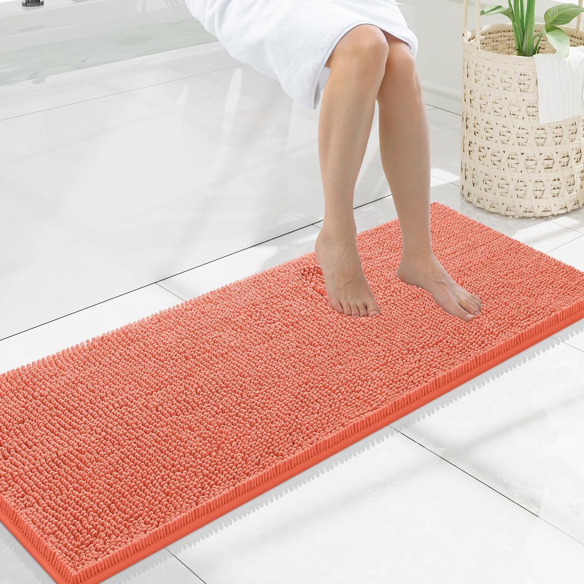 Smiry Bathroom Rugs 30X20, Luxury Chenille Extra Soft Absorbent Bath Mat