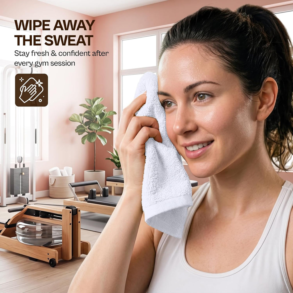 Utopia Towels 24 Pack Cotton Washcloths Set, 100% Ring Spun Cotton, Premium Quality Flannel Face Cloths, Highly Absorbent and Soft Feel Fingertip Towels, White