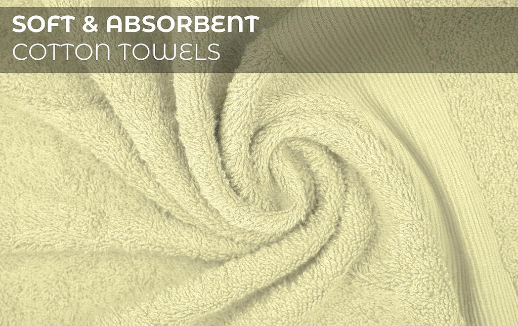 Luxury Bath Towels Set of 4 (27” x 54”) | Towels for Bathroom | Super Soft | Highly Absorbent Towels for Home, Spa, Gym (Cream)