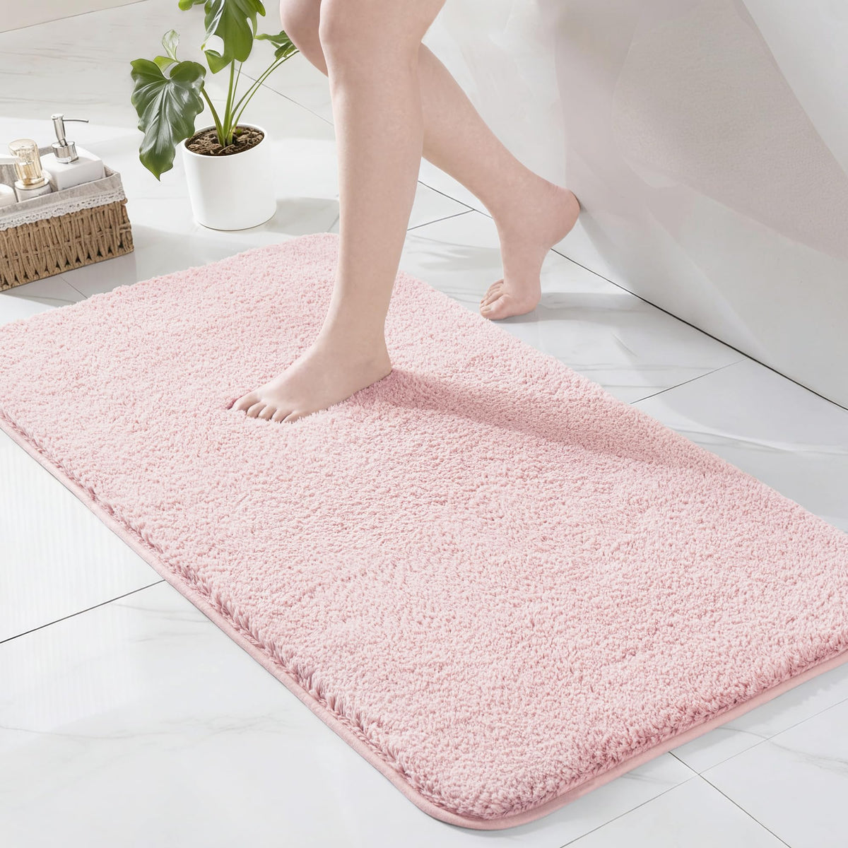 Exclusivo Mezcla Bathroom Rugs Mats 17x24, Navy Blue