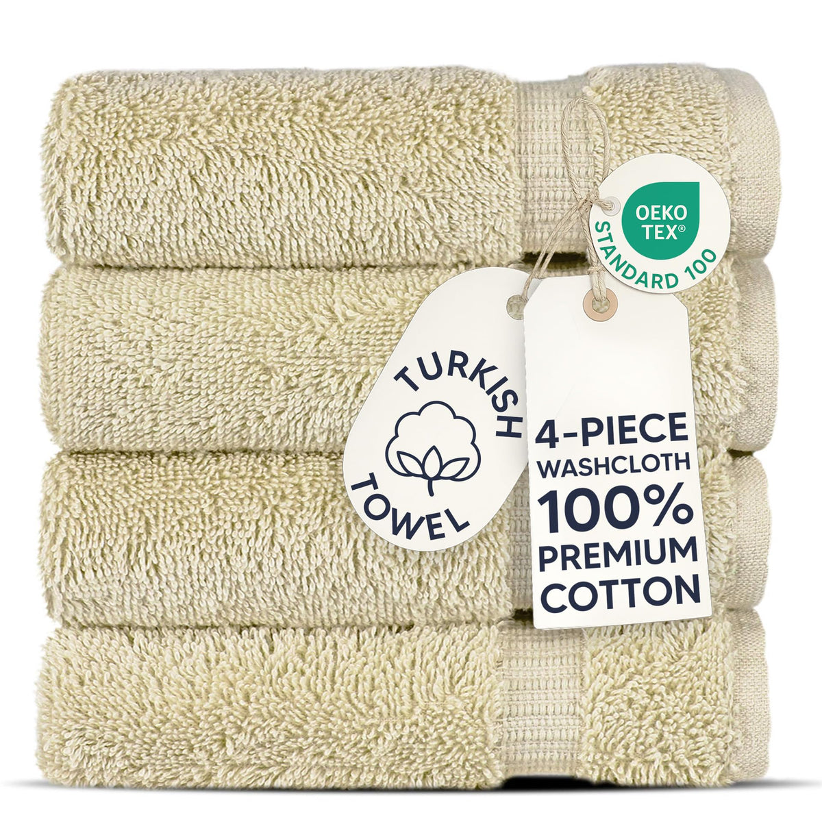 Chakir Turkish Linens 100% Cotton 4-Pack Bath Towels 27x54, Gray