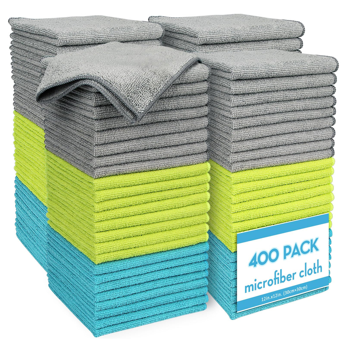AIDEA Microfiber Cleaning Cloth-50PK, Microfiber Towels for Cars 12"x12"