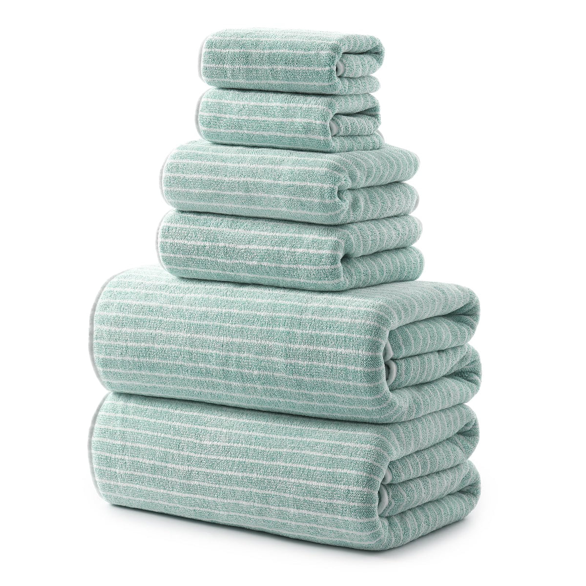 REDKISS 6-Piece Microfiber Bath Towel Set, Ultra Soft, Highly Absorbent & Quick Dry, 35x70 Inch Oversized, Taupe Towels for Bathroom, Spa, Gym, 2 Bath 2 Hand 2 Washcloths