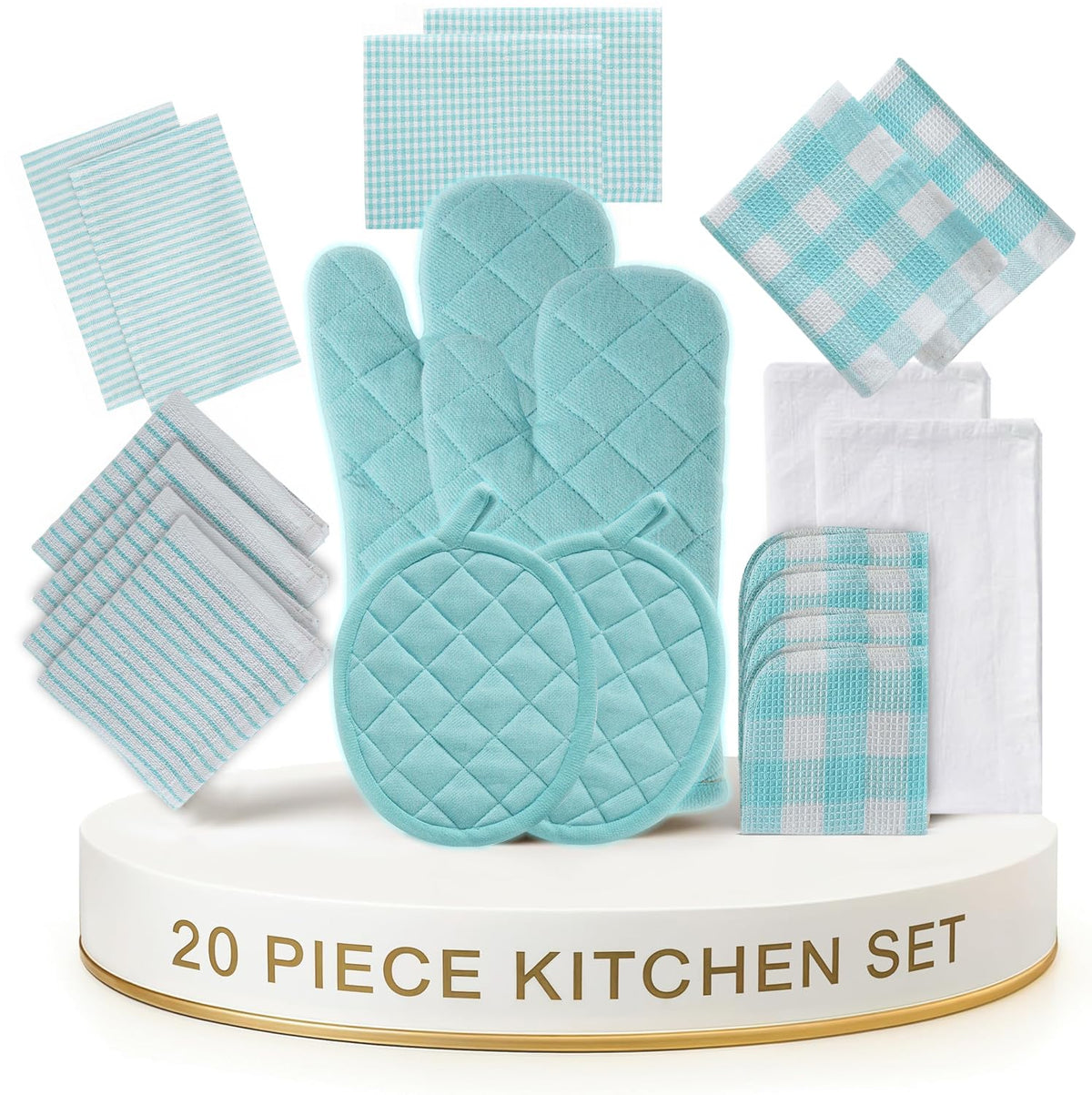 LANE LINEN Dish Towels for Kitchen 100% Cotton Tightly Woven 6 Pack - Olive