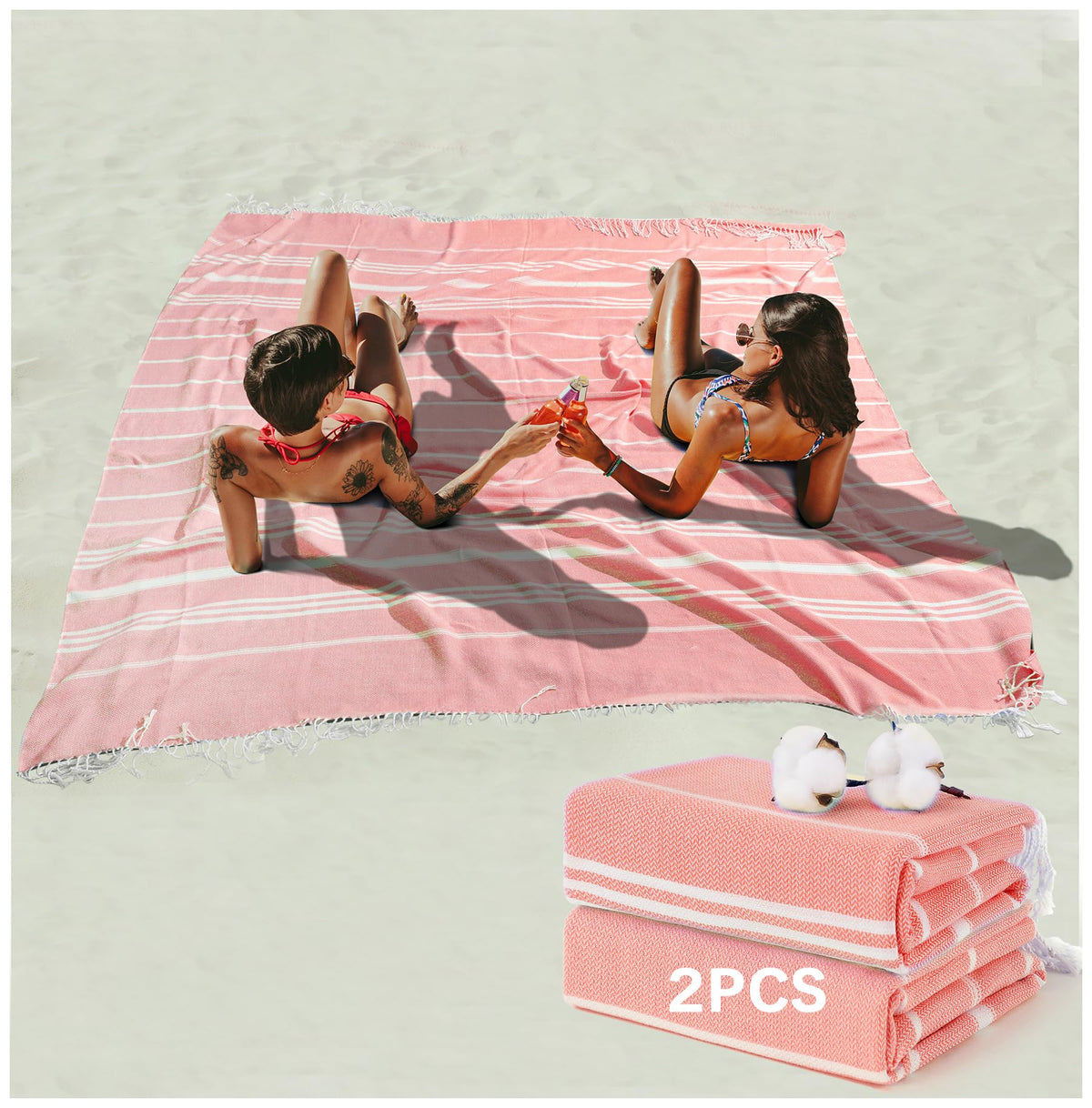 Turkish Beach Towels Vacation Essentials Quick Dry Sand Free Soft Absorbent Adult Oversized Bath Pool Swim Long Towel Lightweight Thin Fast Drying Over The Chair Towel Sand Repellent Anti Yellow