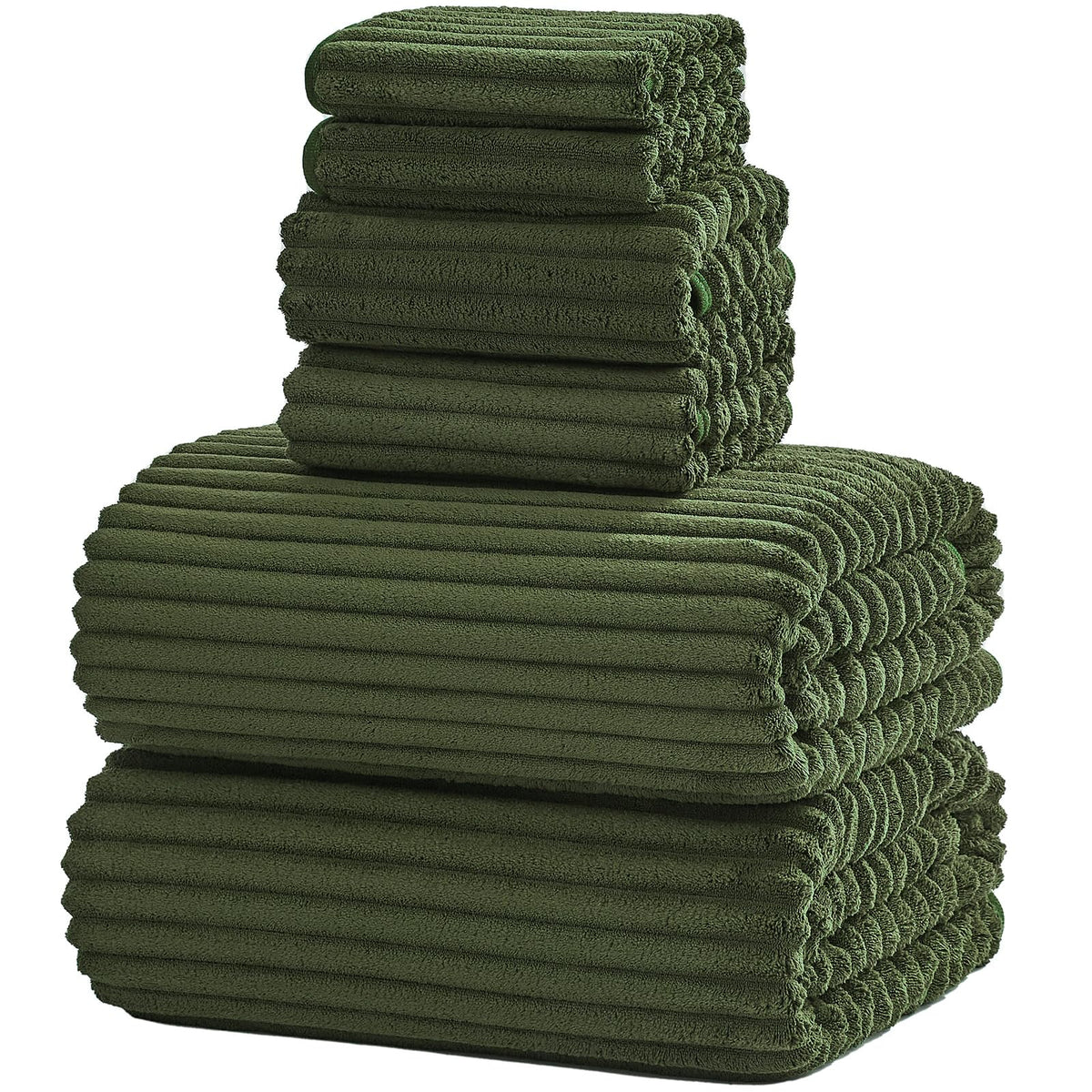 6 PC Bath Towel Set, 40"x80" Oversized Bath Sheets, Navy Blue
