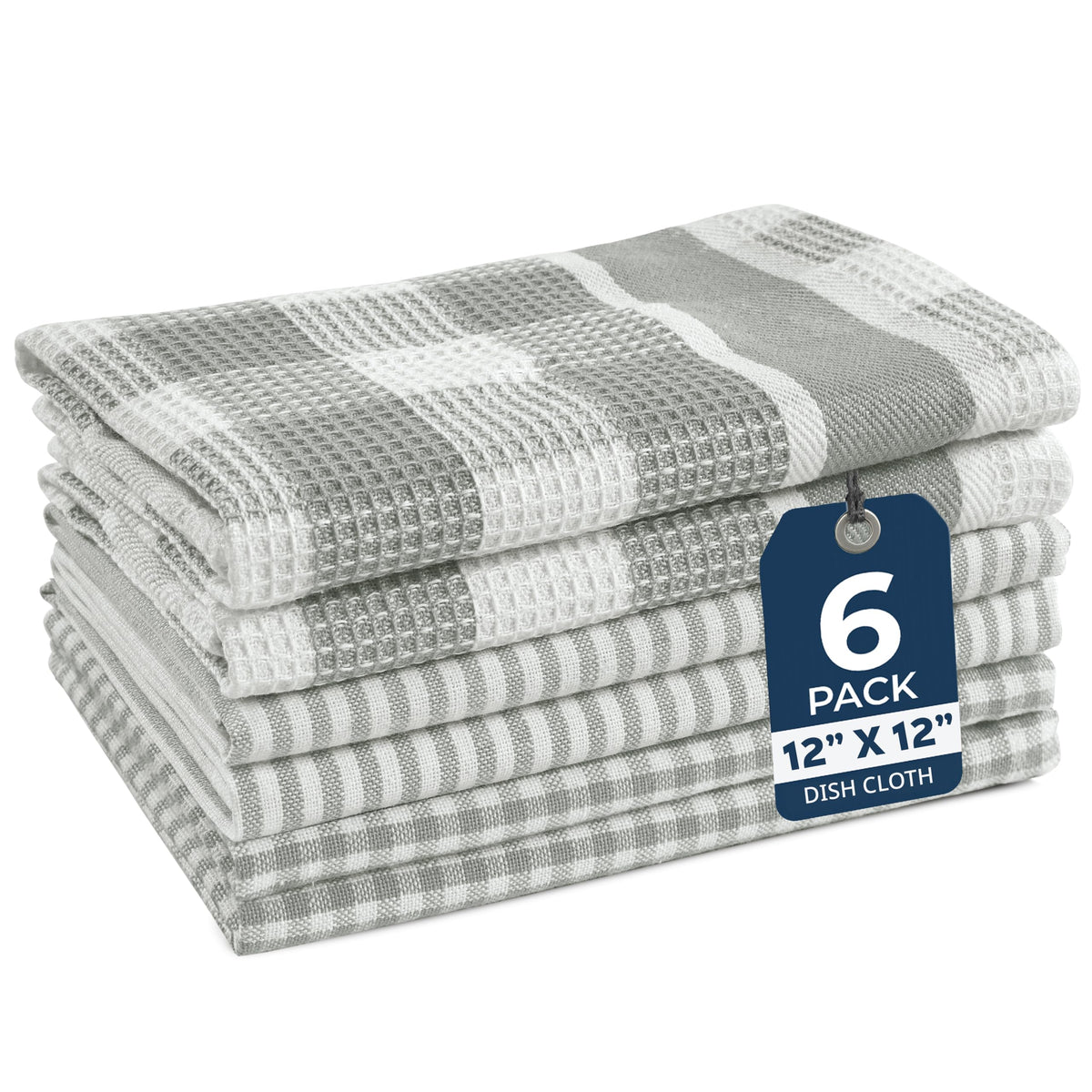 LANE LINEN Dish Towels for Kitchen 100% Cotton Tightly Woven 6 Pack - Olive