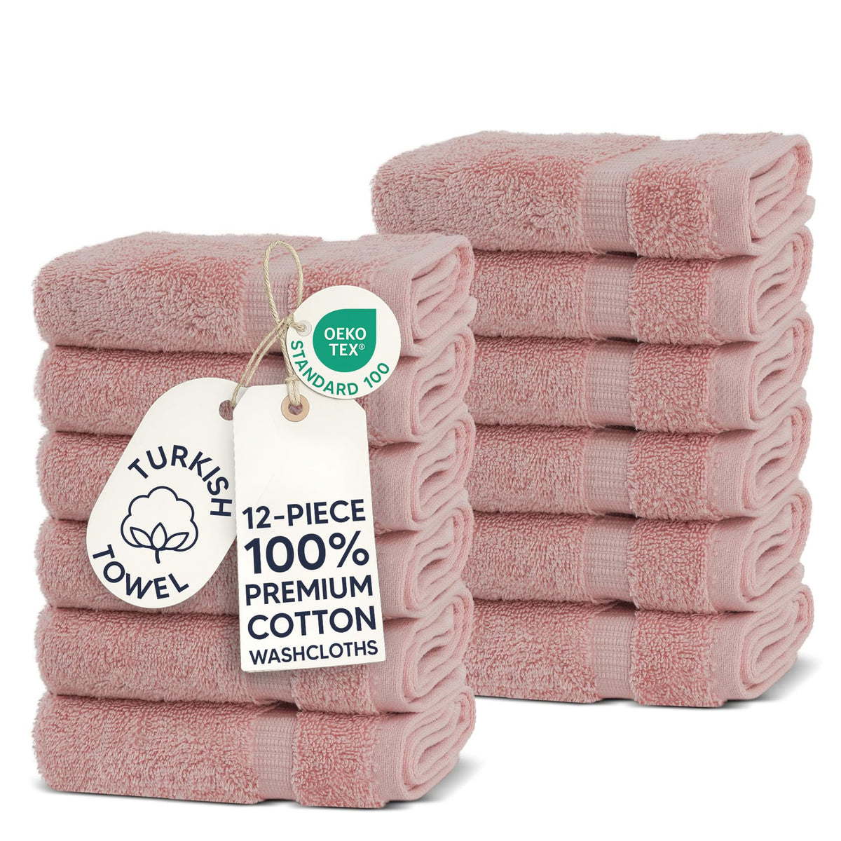 Chakir Turkish Linens 100% Cotton 4-Pack Bath Towels 27x54, Gray