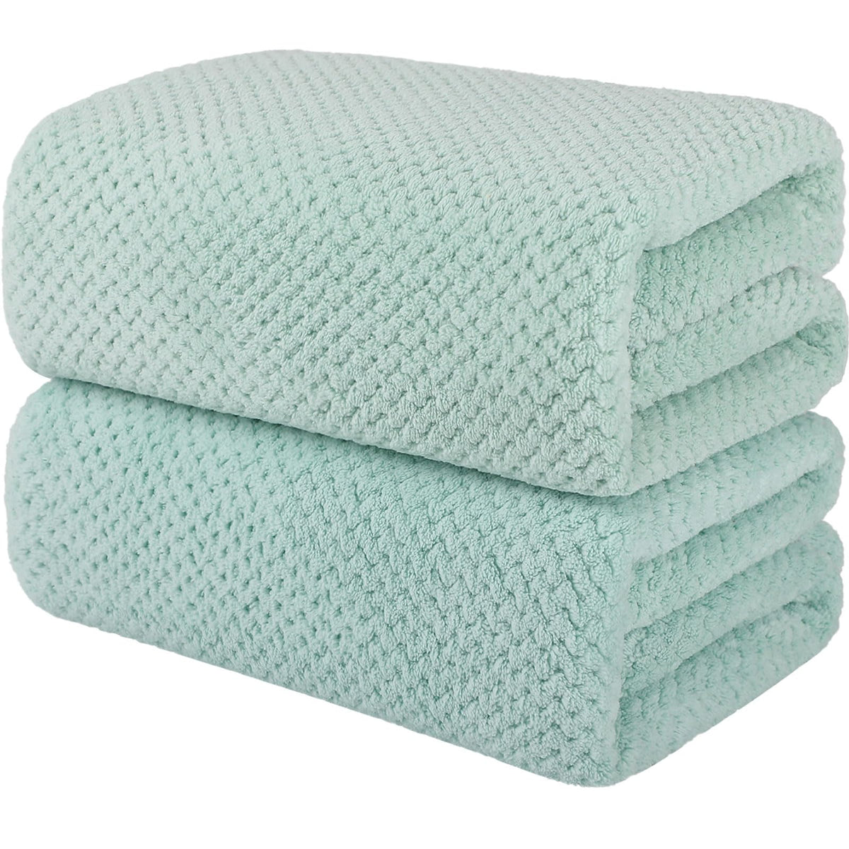 2 Pack Bath Towel Set, Waffle Bath Towel Set, Super Soft Highly Absorbent, Sturdy Quick Drying Towels for Bathroom, Gym, SPA, Yoga (2 Piece 27" x 55", 1Grey+1Purple)