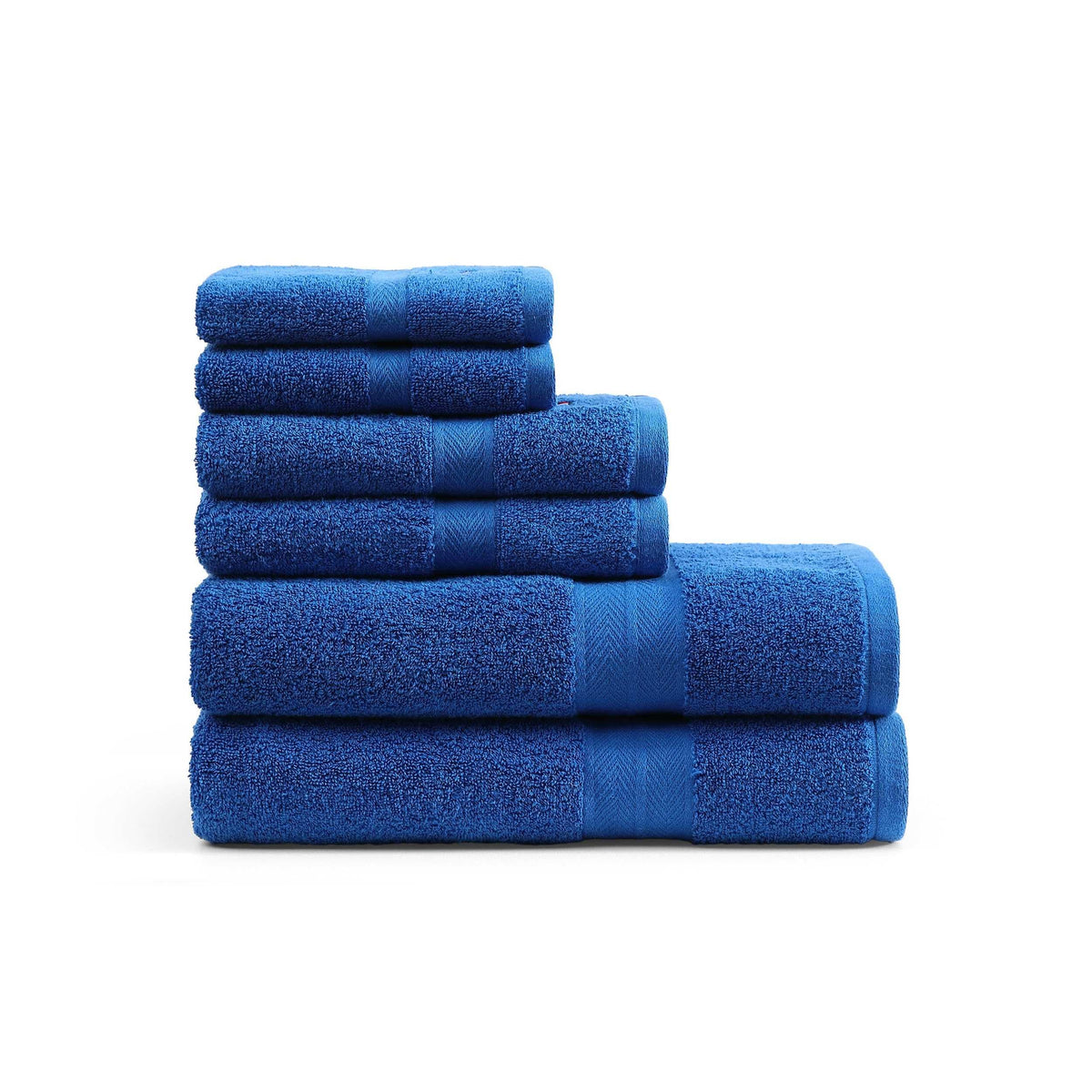 Tommy Hilfiger - Bath Towel Set, Absorbent Cotton Terry with Zero Twist, Medium Weight, Oeko-Tex Certified (Modern American Dark Blue, 2 Piece)