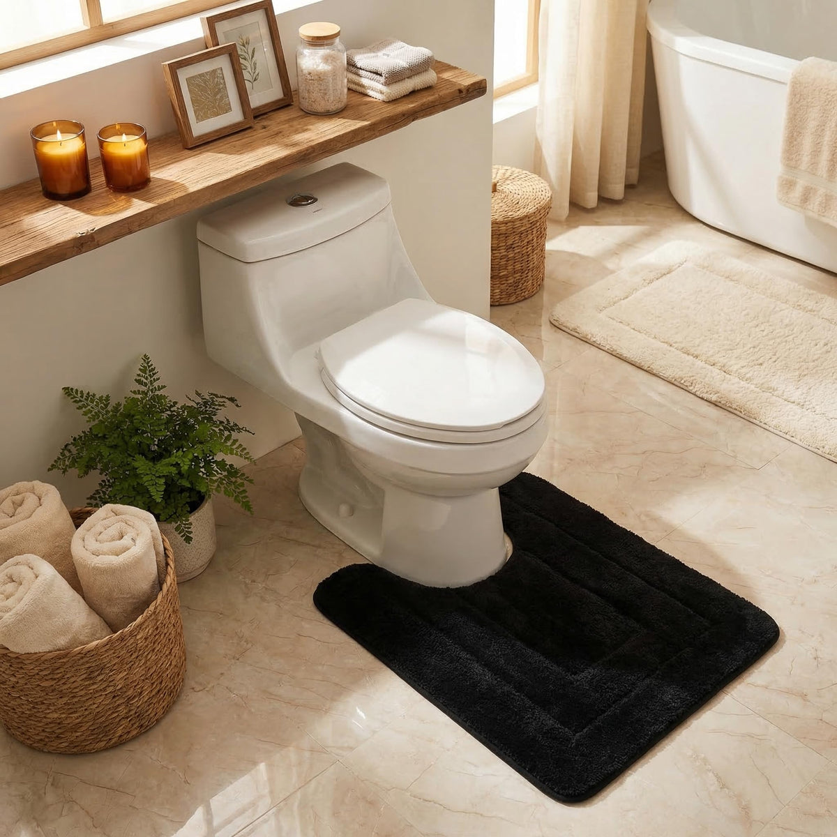 GRANNY SAYS Gray Bathroom Rug 20" x 30", Non-Slip Microfiber Bath Mat