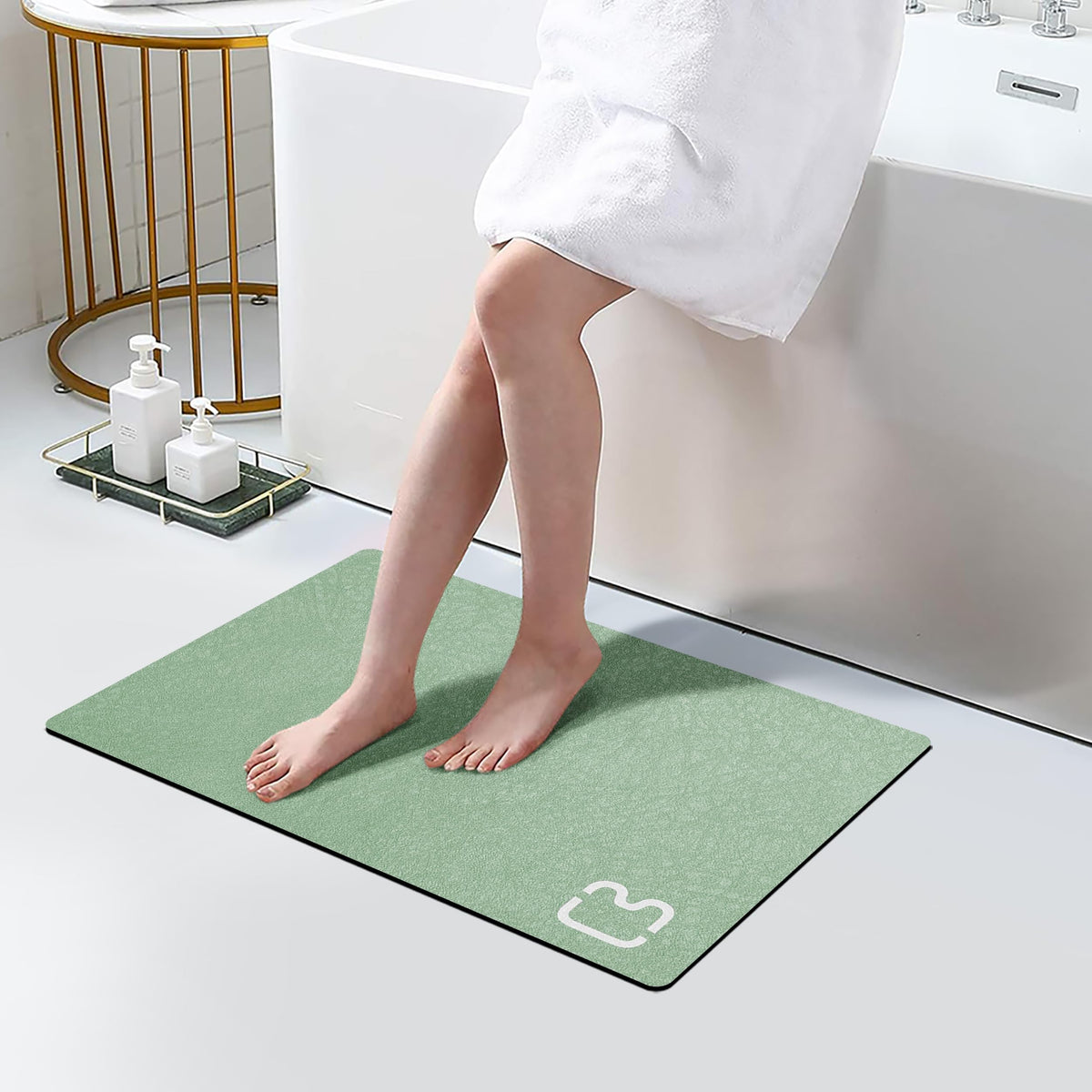 Diatomaceous Earth Bath Mat Stone Bath Mats for Bathroom,15.7"x23.6",Grey