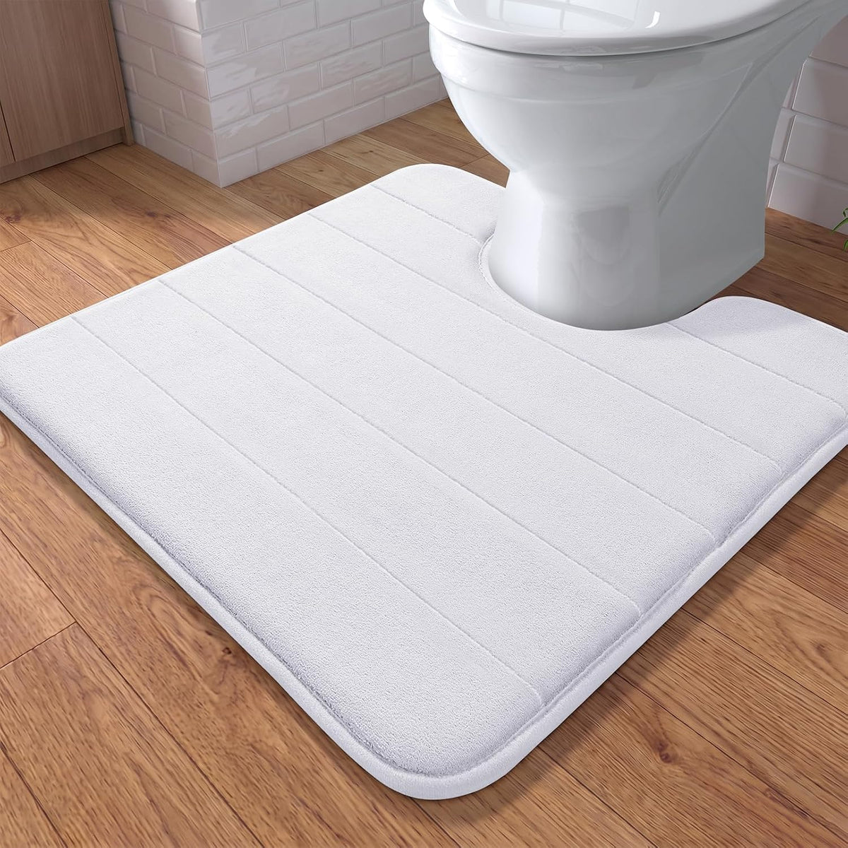 Yimobra Memory Foam Bath Mat, Super Soft Absorbent Bathroom Rug Non Slip, Quick Dry, Machine Washable Floor Carpet for Tub Shower, Home Decor Accessories, 24x17, Grey