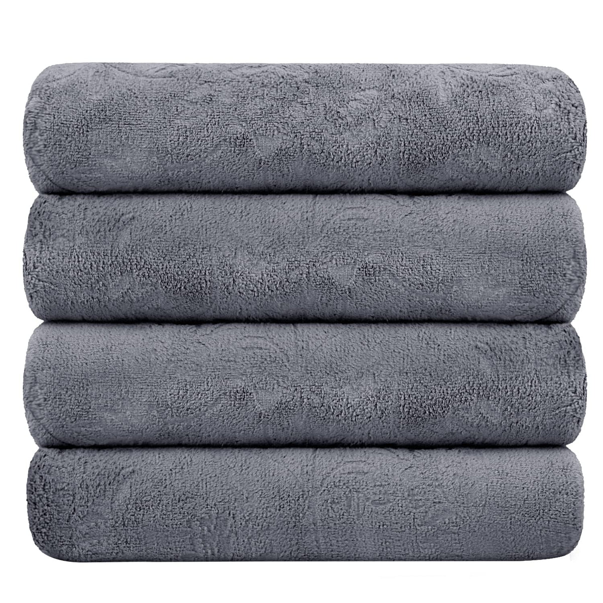 JML Microfiber Bath Towel with Hanging Loop, 2 Pack, 30" x 60", Grey