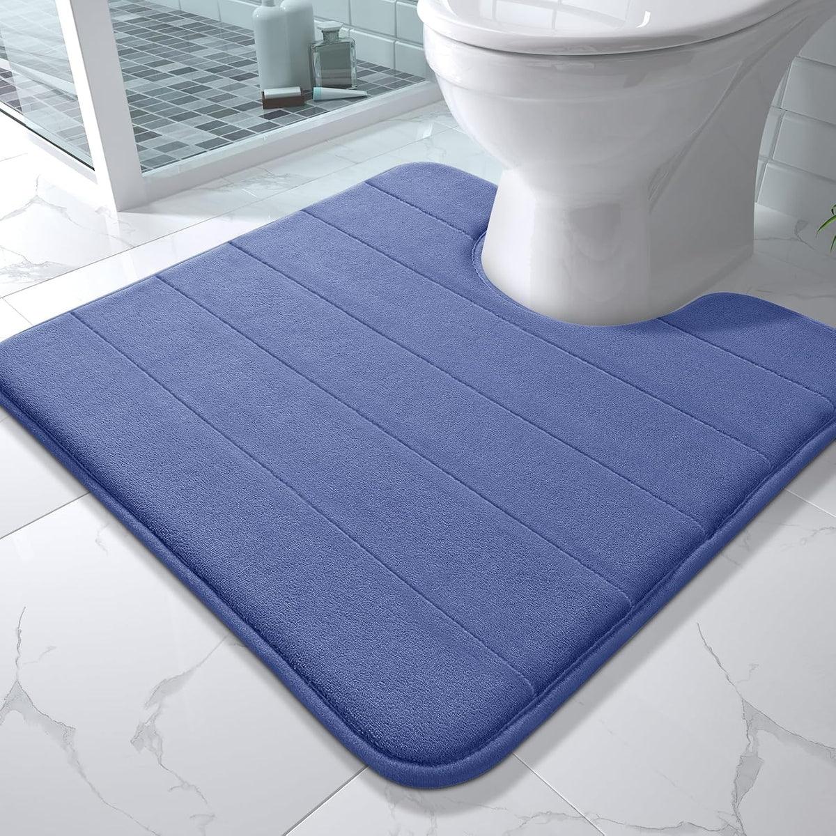 Yimobra Memory Foam Bath Mat, Super Soft Absorbent Bathroom Rug Non Slip, Quick Dry, Machine Washable Floor Carpet for Tub Shower, Home Decor Accessories, 24x17, Grey
