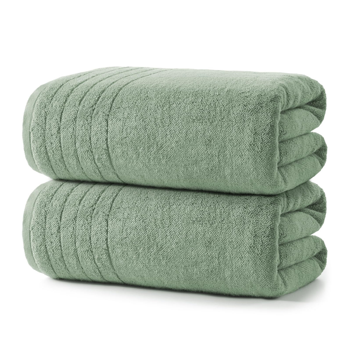 REDKISS 2 Pack Extra Large 35x70 Inch Cotton Bath Towels, Light Gray