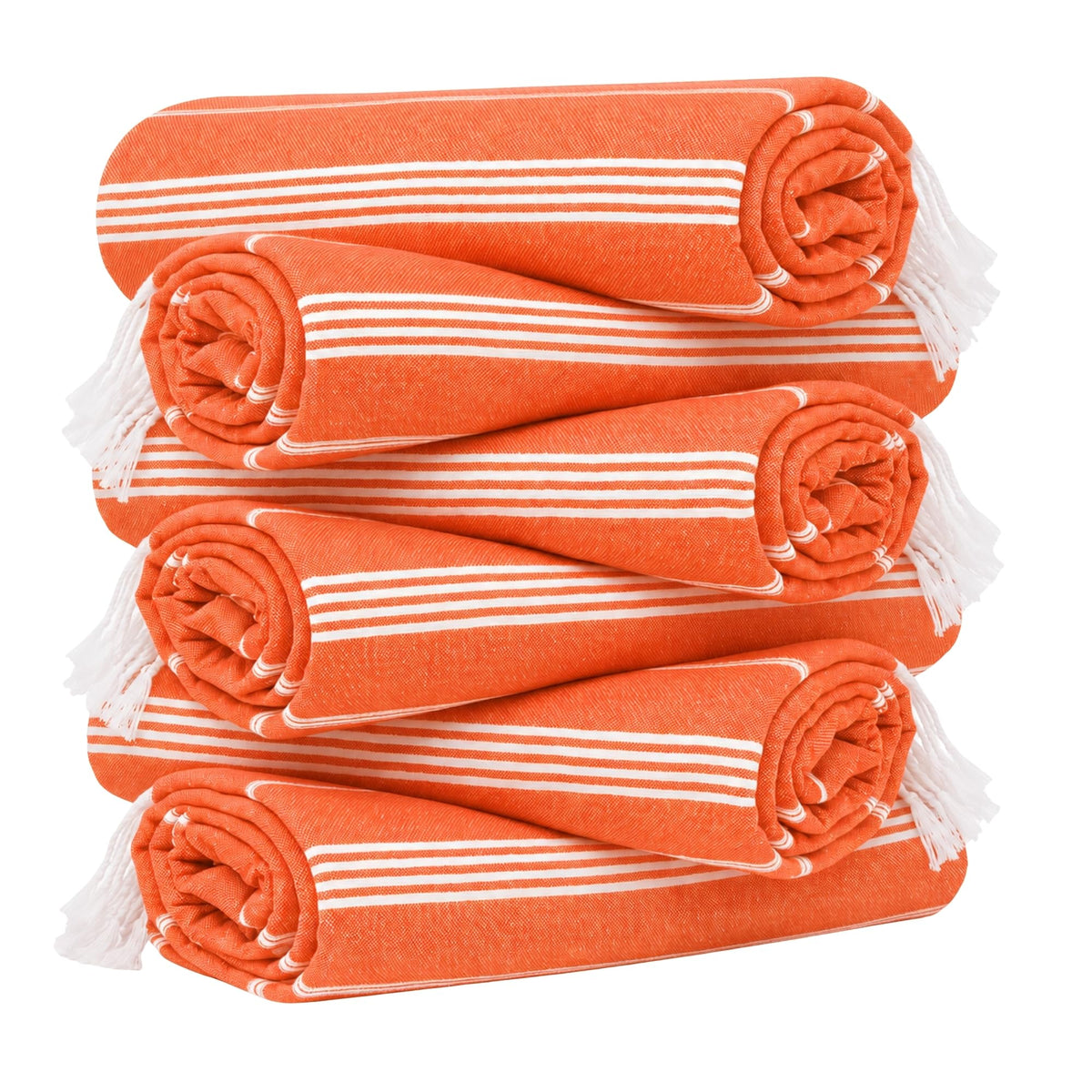 HAVLULAND Turkish Beach Towels, Set of 6, Oversized 72" x 40", 100% Cotton