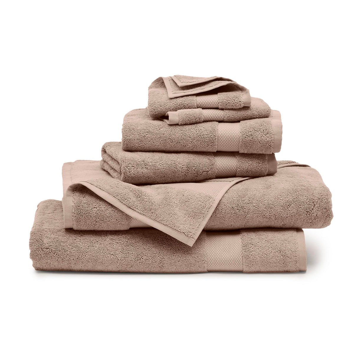 BOLL & BRANCH Plush Bath Towel Set, 6 Pieces, Stone