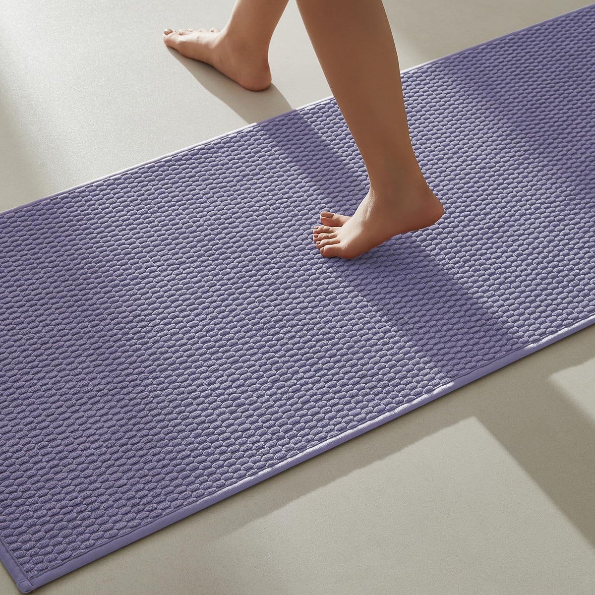 TYUU Bathroom Rugs Non Slip Washable, Super Absorbent Thin Bath Mat Small Quick Dry Low Pile Bathroom Rug, Dark Grey 16"x24"