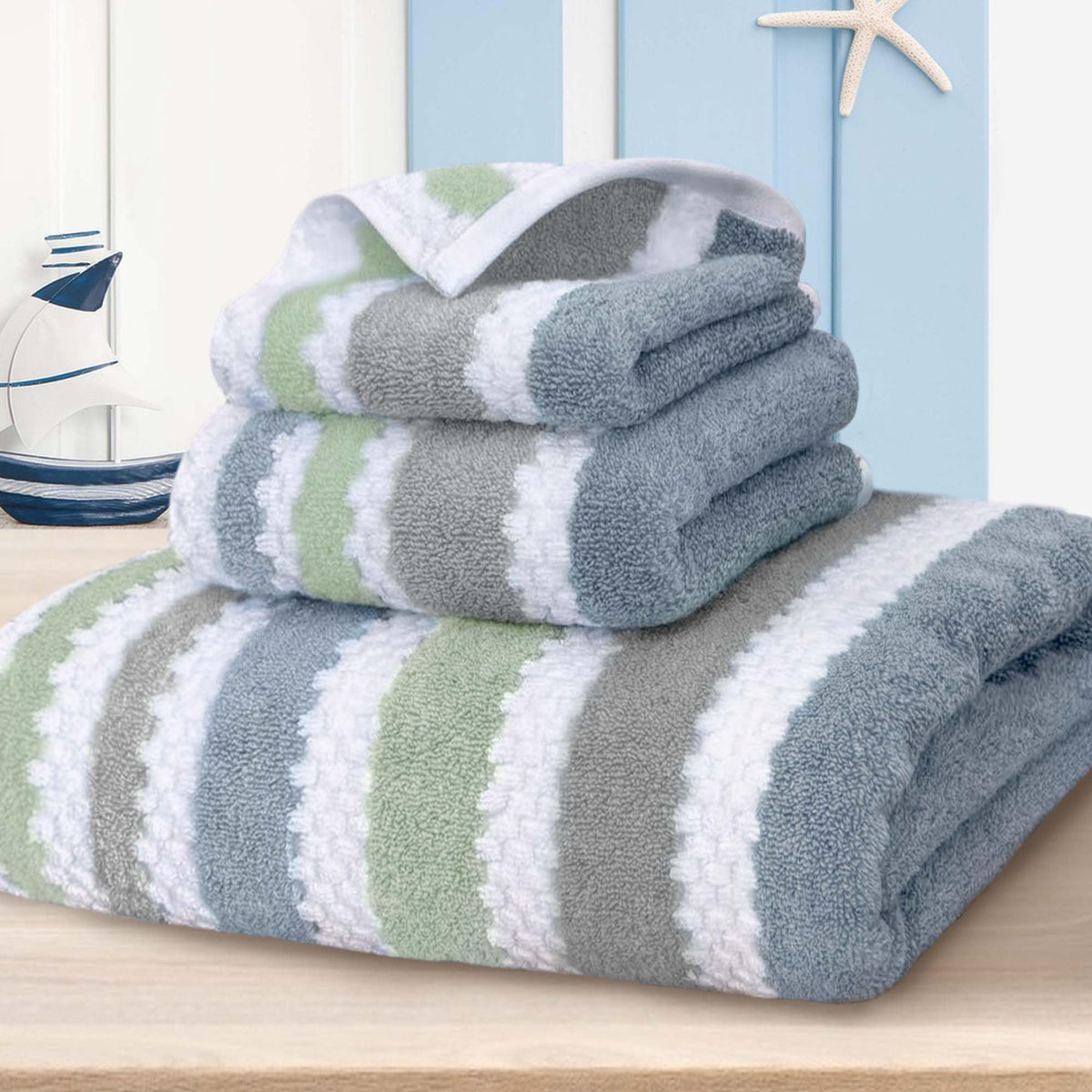 VOOVA & MOVAS 6PC Towel Set, 100% Cotton, Dark Grey
