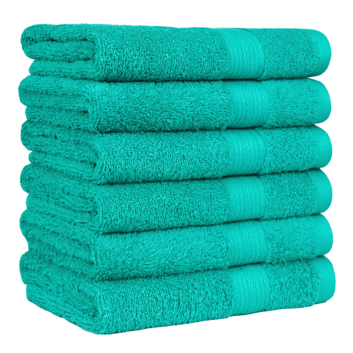 Amazon Basics 6-Piece Oversized Highly Absorbent Fade-Resistant Towel Set, 100% Cotton Towels for Bathroom, Soft, 2 Bath Towels, 2 Hand Towels, 2 Washcloths, White