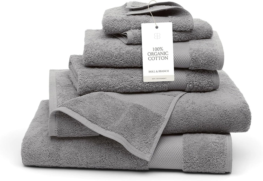 BOLL & BRANCH Plush Bath Towel Set, 6 Pieces, Stone
