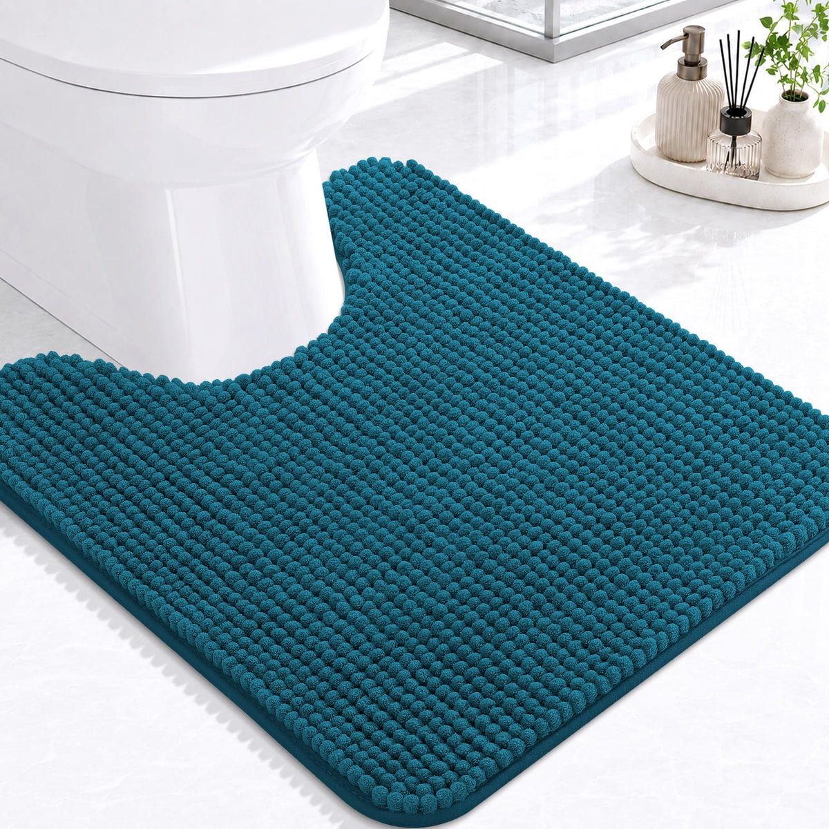 Arotive Chenille Bathroom Rugs 30x20, Soft Absorbent Bath Mat, Grey