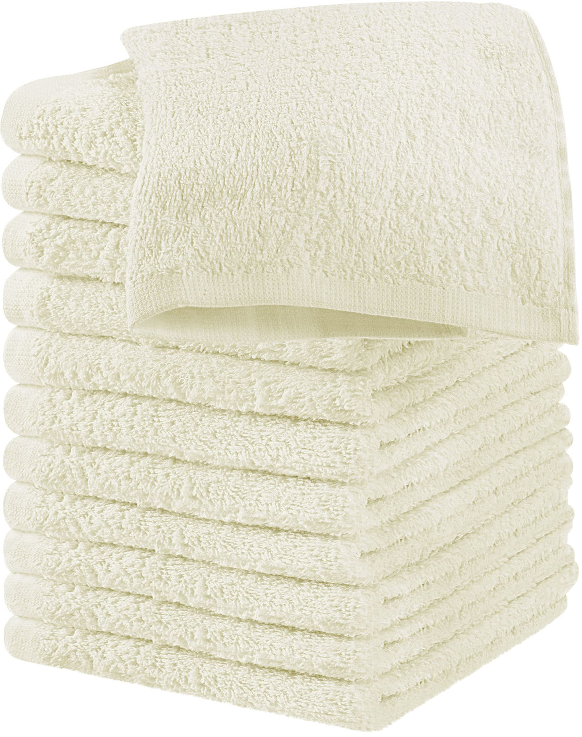 Utopia Towels 24 Pack Cotton Washcloths Set, 100% Ring Spun Cotton, Premium Quality Flannel Face Cloths, Highly Absorbent and Soft Feel Fingertip Towels, White