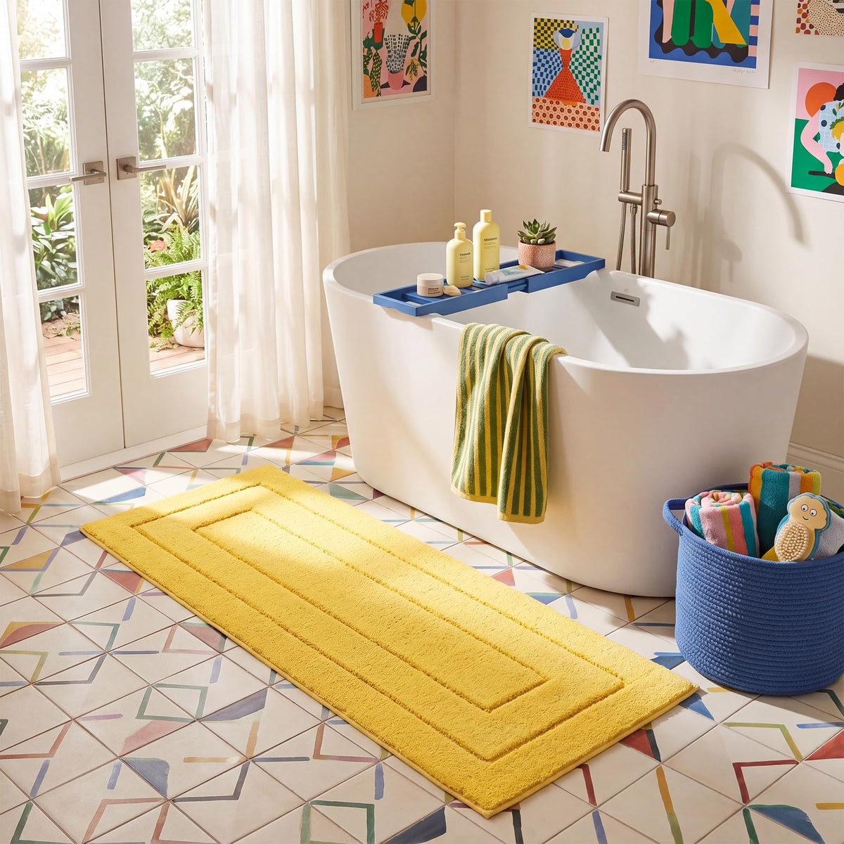 GRANNY SAYS Gray Bathroom Rug 20" x 30", Non-Slip Microfiber Bath Mat