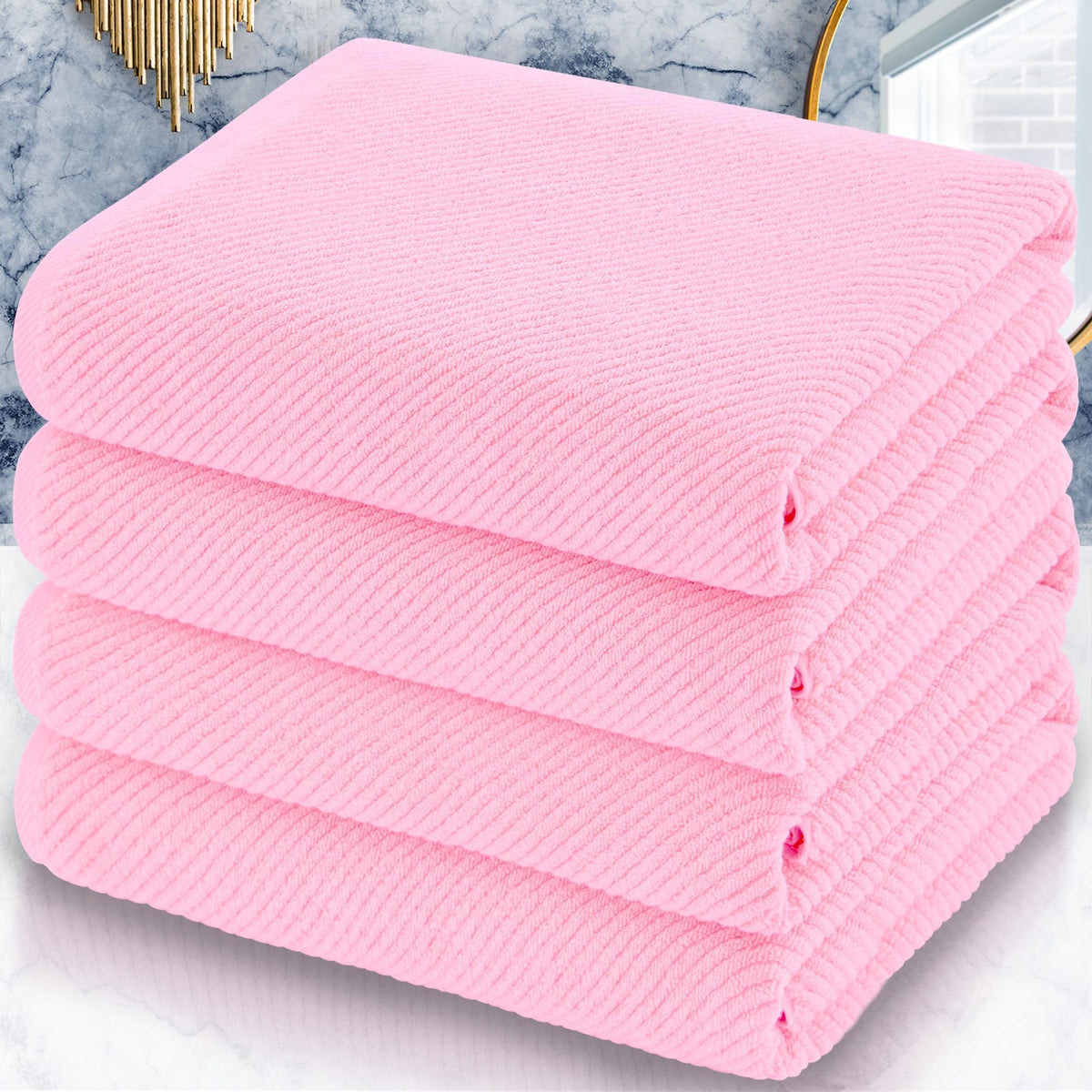 VOOVA & MOVAS 6PC Towel Set, 100% Cotton, Dark Grey