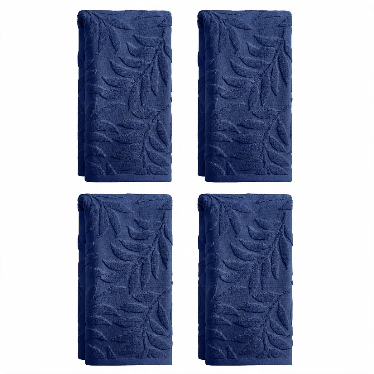 Artoid Mode 2 Pcs Beige 3D Leaves Jacquard Hand Towels for Bathroom, 100% Cotton Soft Absorbent Bathroom Decor Towels, 13.7 x 29.5 Inch