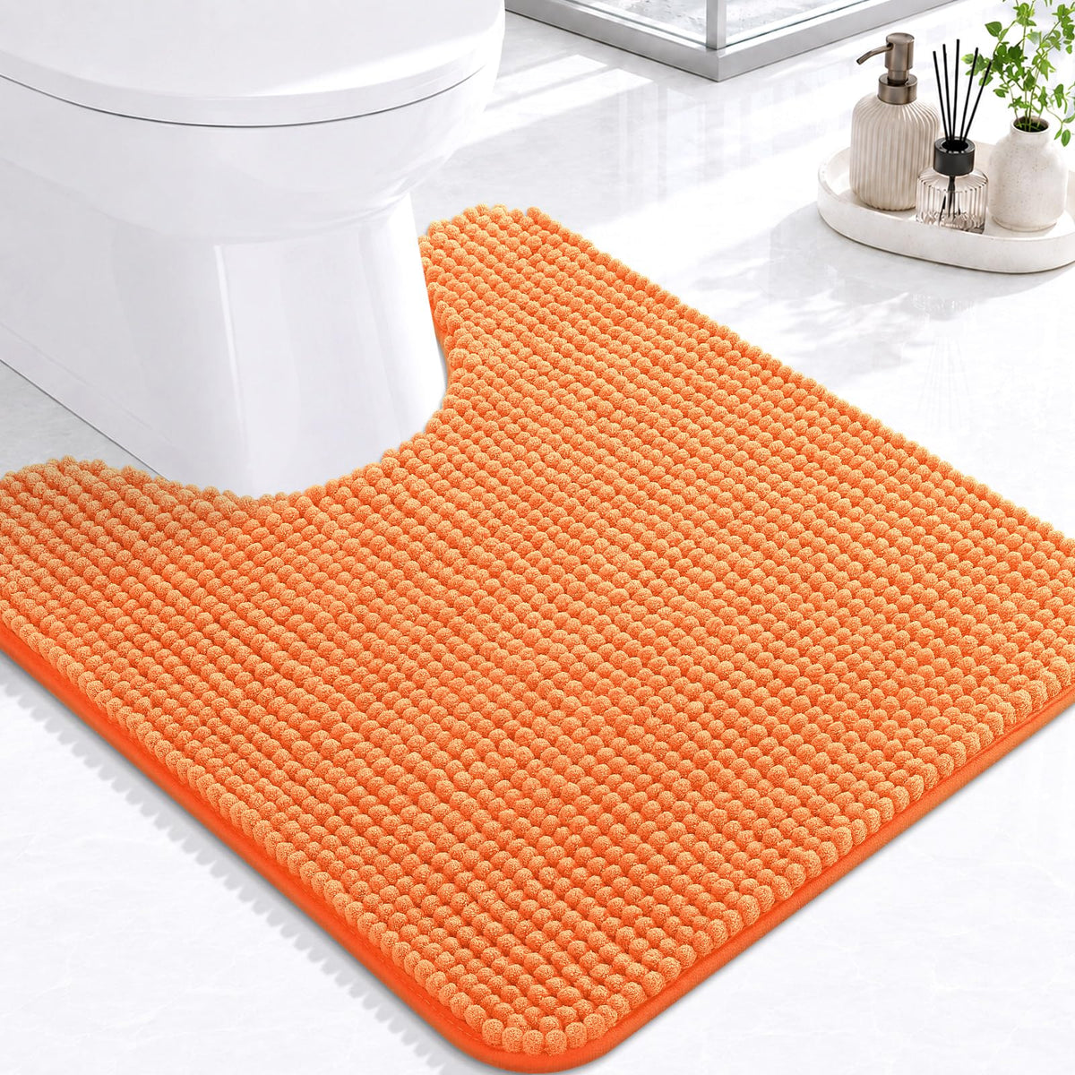 Arotive Chenille Bathroom Rugs 30x20, Soft Absorbent Bath Mat, Grey