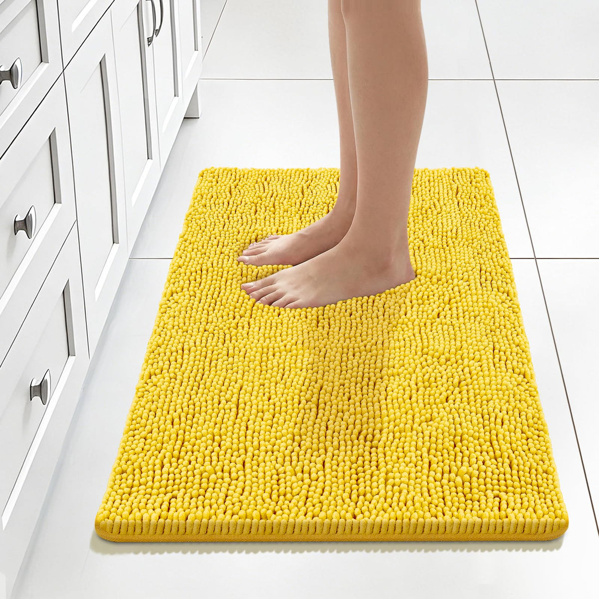 Bcoimo Small Bath Rug Mat,Sage Chenille High Absorbent Bathroom Floor Mats