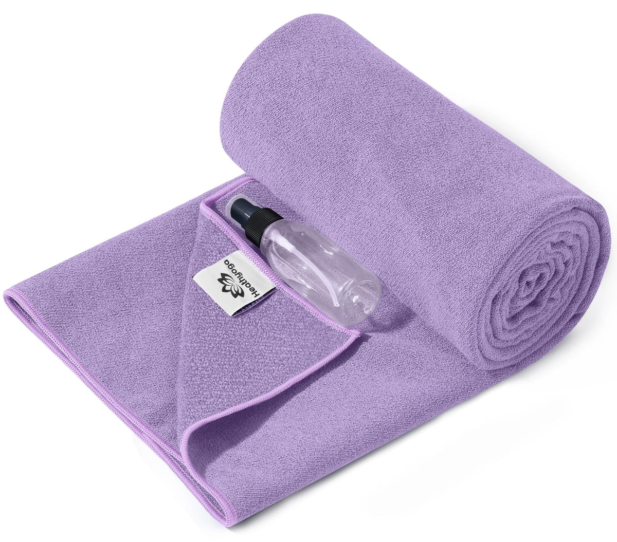Heathyoga Yoga Mat Towel Non Slip for Hot Yoga Towel with Silicone Grip & Free Spray Bottle, 72"X26" Extra Large Microfiber Yoga Towel for Bikram, Pilates, Fitness