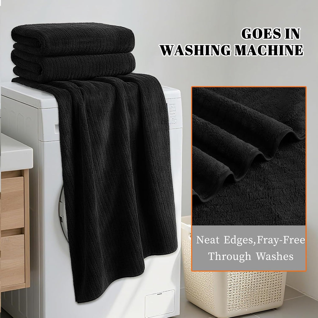 4 Pack Bath Towels Set 35 x 70in Extra Large, Ultra Soft Microfiber