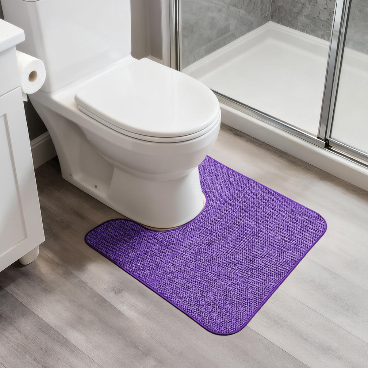 Bath Mat,Ultra Thin Bathroom Rugs,Rubber Bath Mats for Bathroom,No Slip Bath Rugs,Quick Dry,Machine Washable,Low Pile,Absorbent,Shower Outside,Sink,Home Decor Accessories.Grey,1'5"x2'3"(17x27Inch)