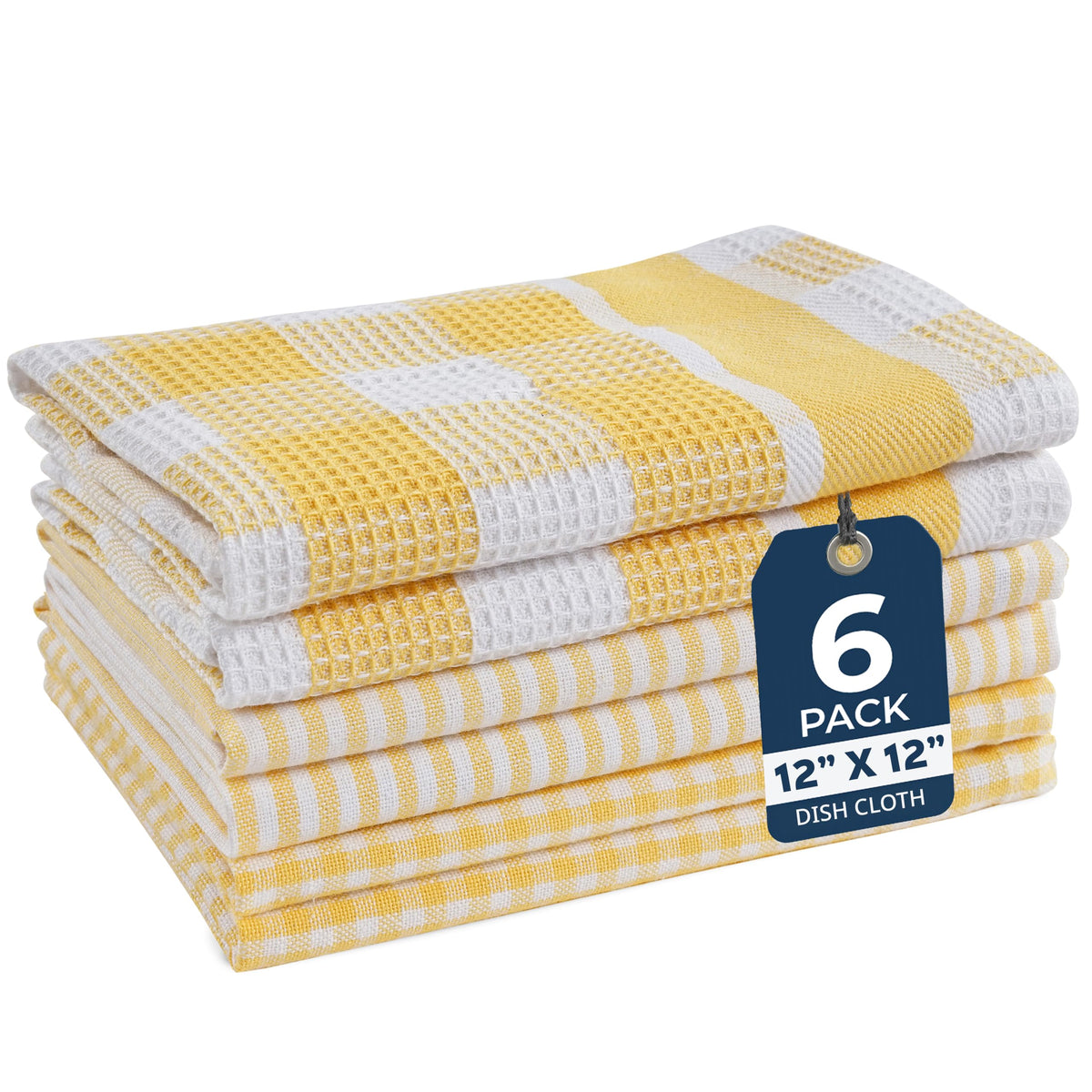 LANE LINEN Dish Towels for Kitchen 100% Cotton Tightly Woven 6 Pack - Olive