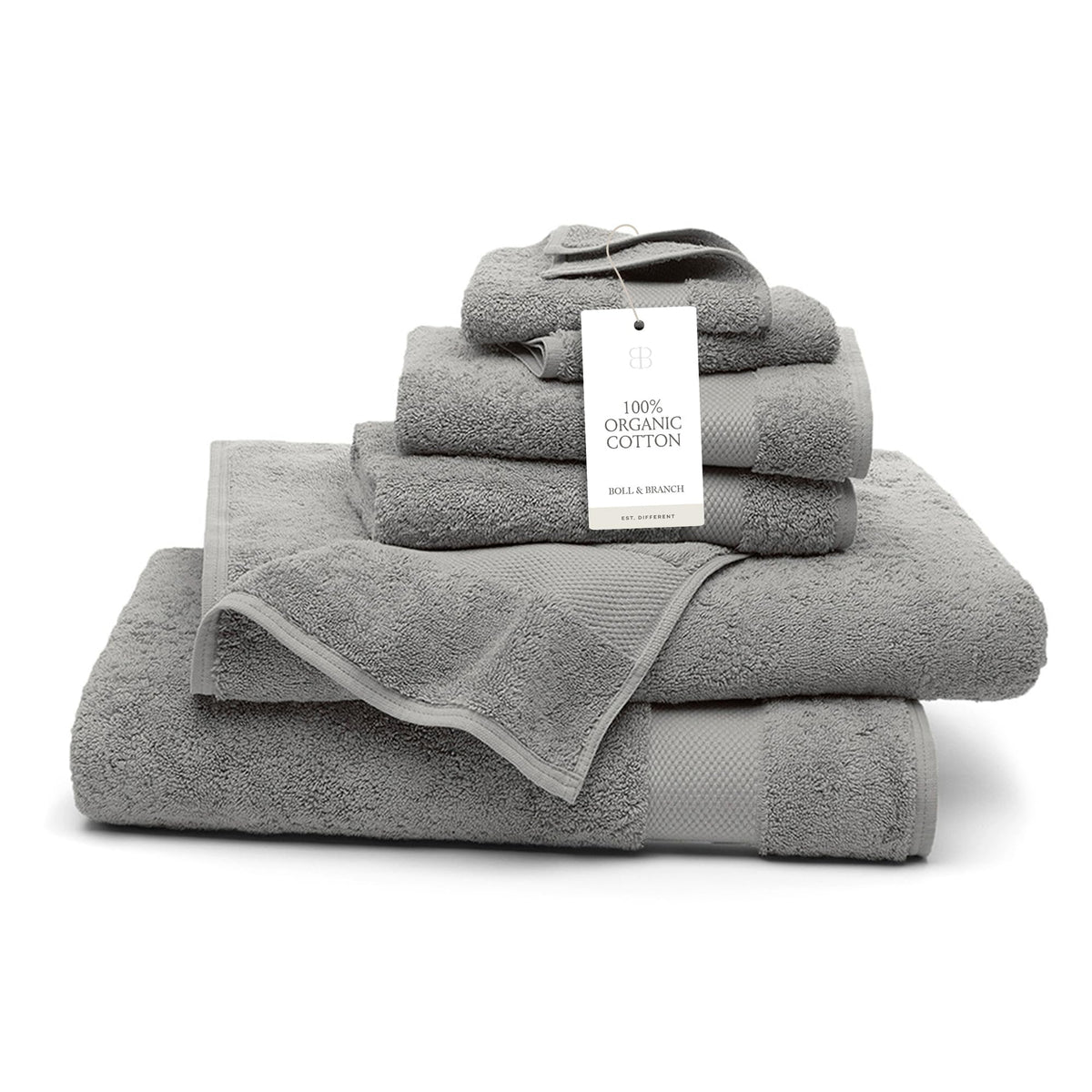 BOLL & BRANCH Plush Bath Towel Set, 6 Pieces, Stone