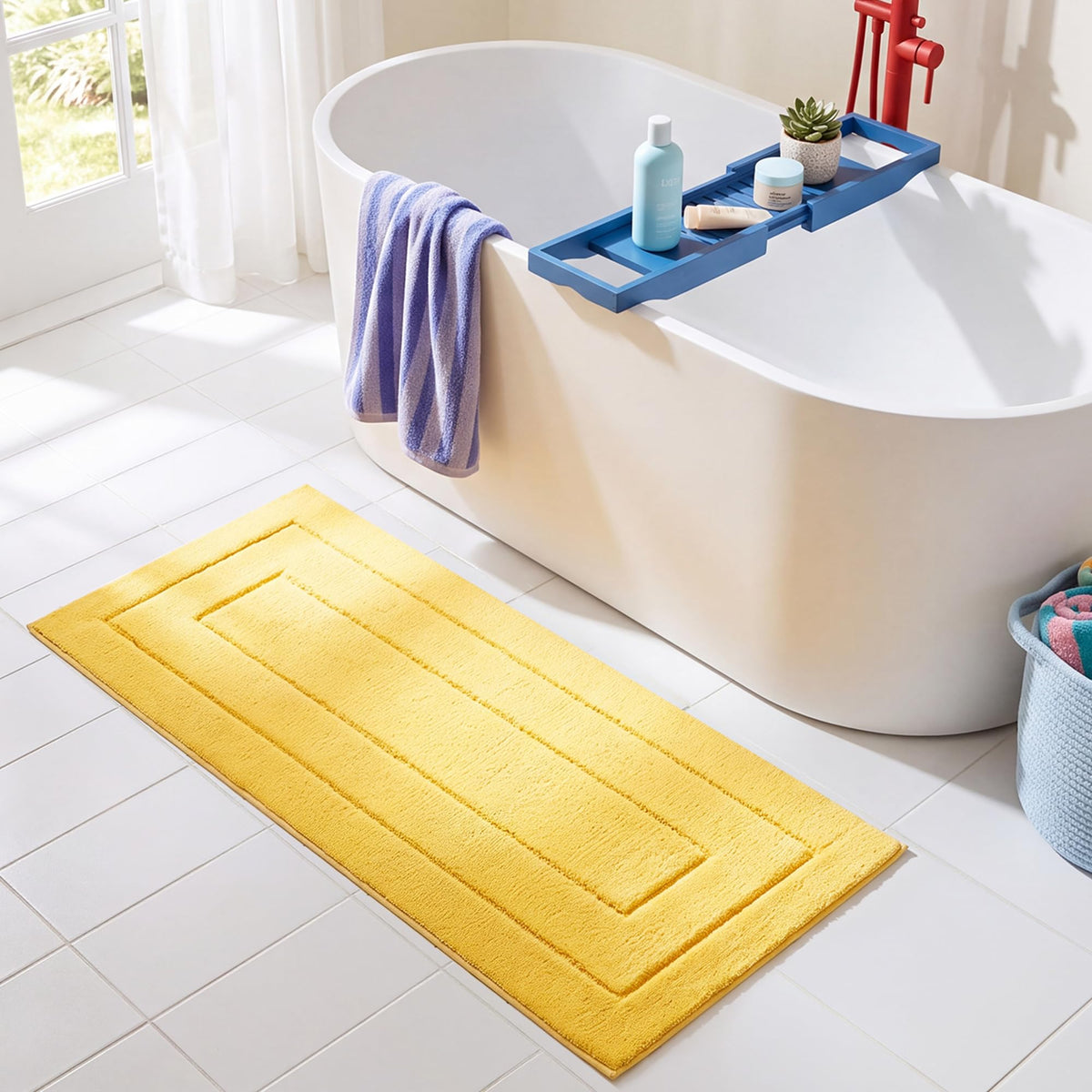 GRANNY SAYS Gray Bathroom Rug 20" x 30", Non-Slip Microfiber Bath Mat