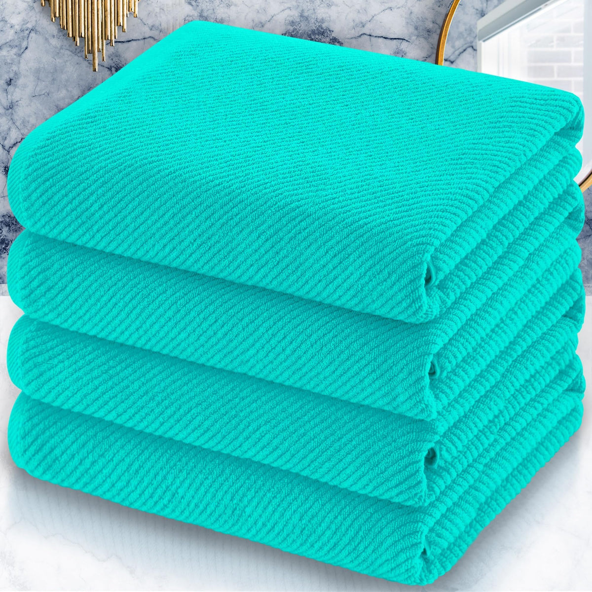VOOVA & MOVAS 6PC Towel Set, 100% Cotton, Dark Grey