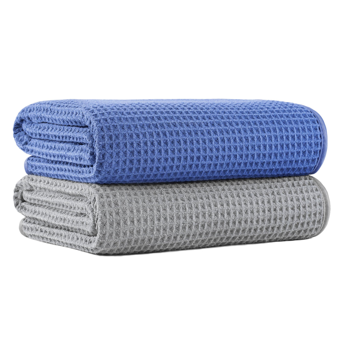 MICROFI New Microfiber Waffle Bath Towels, 2 Pieces, Oversized, Soft, Absorbent, Fast Drying, Lint Free 430 GSM (30''x60''/76cm x 152cm)