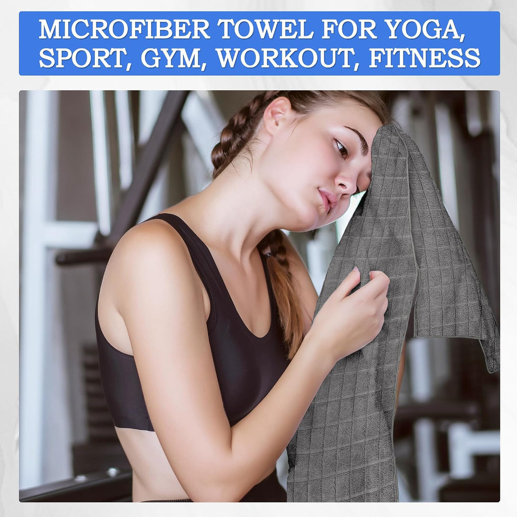 Microfiber Bath Towels 2 Pack (22'' x 48'') - Lightweight Quick Dry Microfiber Fingertip Hand Towels, Soft Absorbent Gym Towels for Yoga, Salon, Camping, Hotel, Bathroom, Spa, Travel & Dog