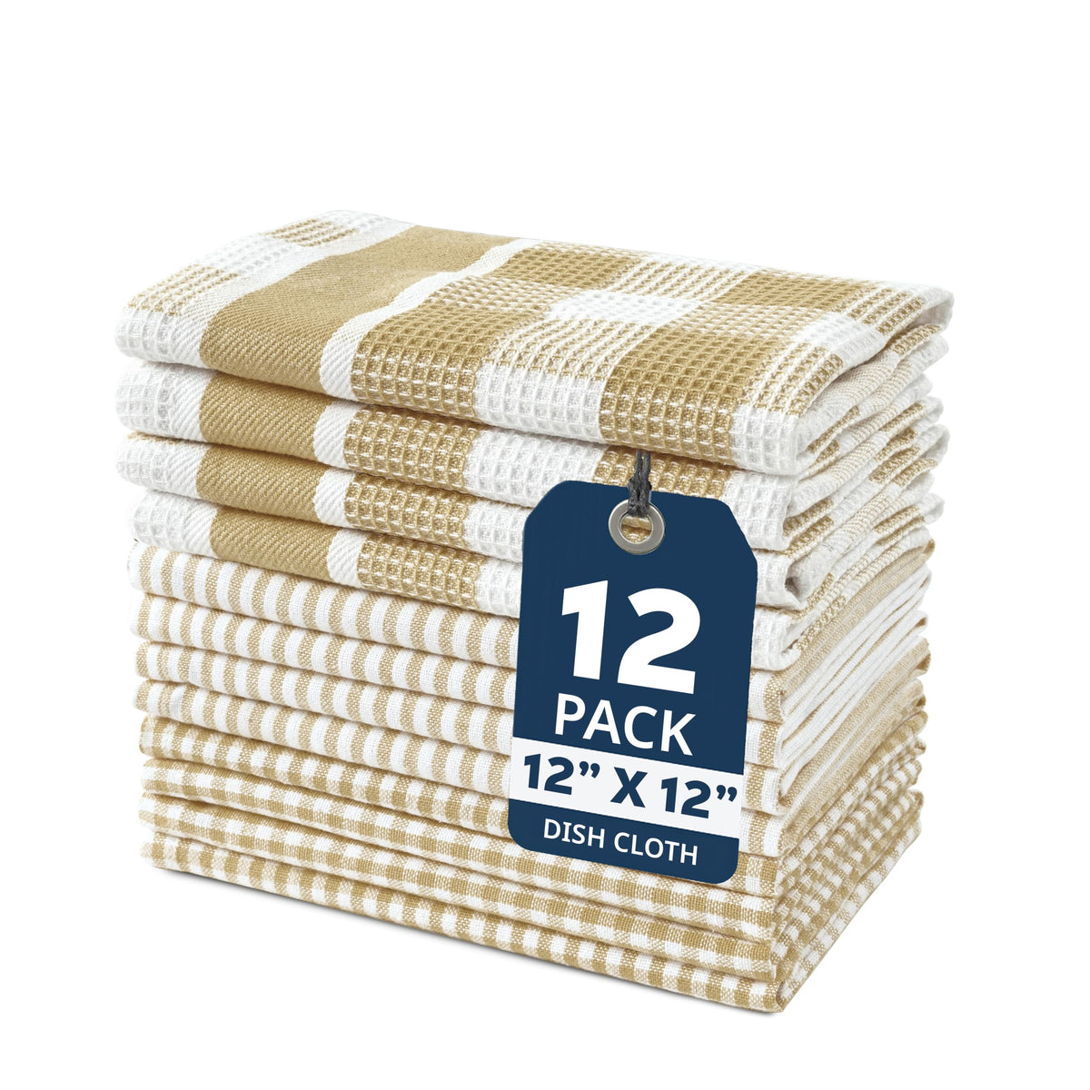 LANE LINEN Dish Towels for Kitchen 100% Cotton Tightly Woven 6 Pack - Olive