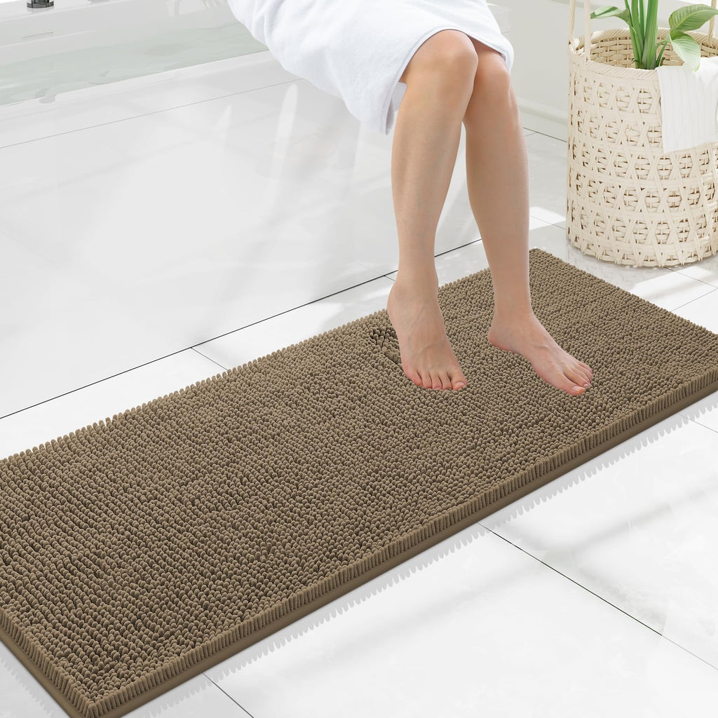 Smiry Bathroom Rugs 30X20, Luxury Chenille Extra Soft Absorbent Bath Mat