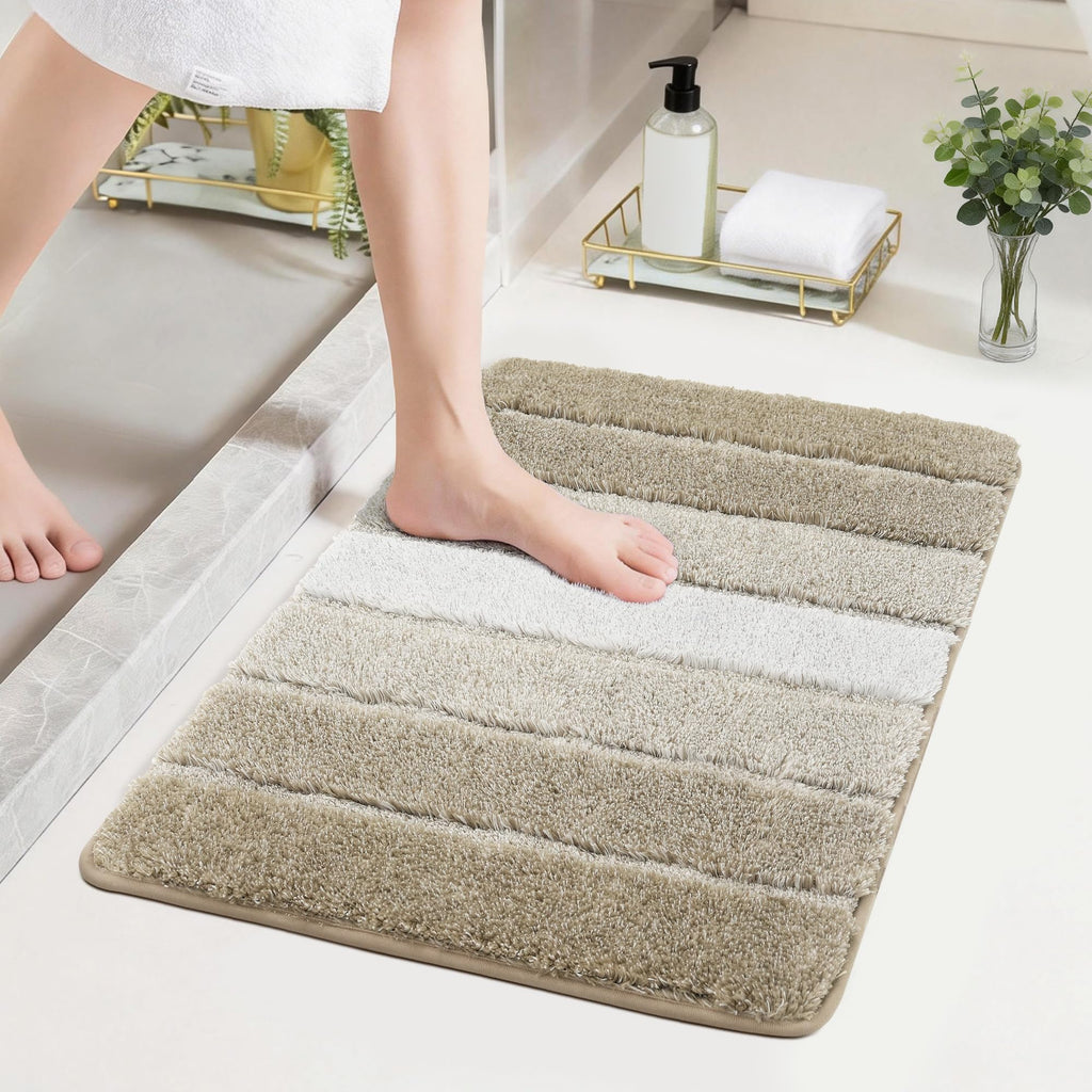 COSY HOMEER Bathroom Rugs 24x17,Ultra Soft Absorbent Bath Mat,Grey